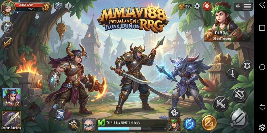 Screenshot gameplay AMAVI88 yang menunjukkan pertempuran seru dalam RPG.