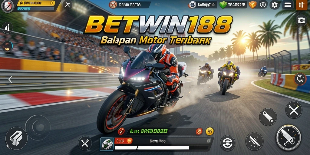 Gameplay seru BETWIN188 dengan balapan motor yang mendebarkan.