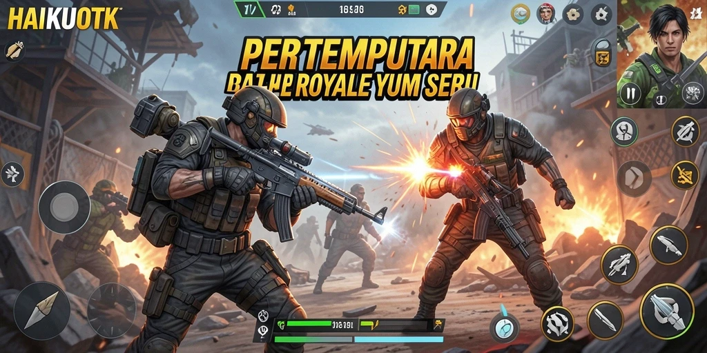 Gameplay seru HAIKUOTK dalam pertempuran Battle Royale.