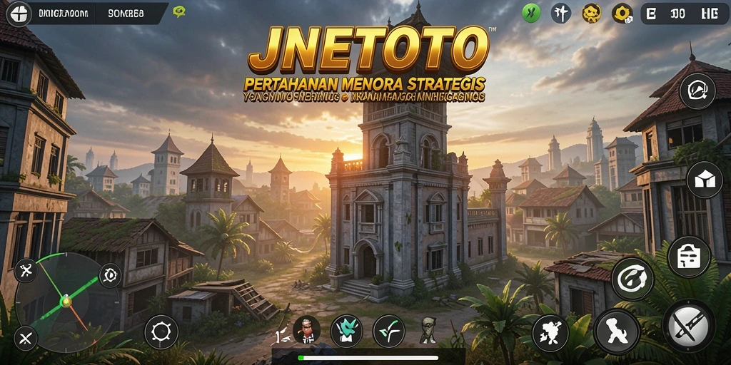 Tangkapan layar gameplay <strong>JNETOTO</strong> yang menunjukkan aksi menara dalam pertahanan.