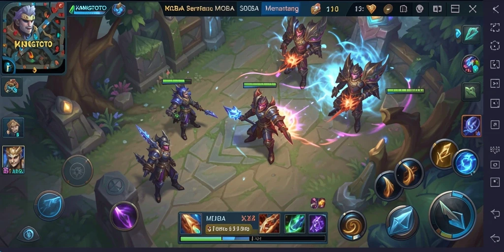 Tangkapan layar gameplay KANGTOTO dengan aksi seru di arena.