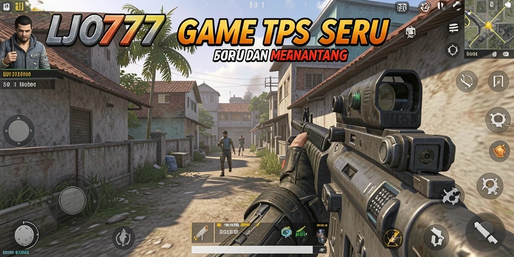 Tangkapan layar utama LJO777 menampilkan aksi intens dari gameplay TPS.