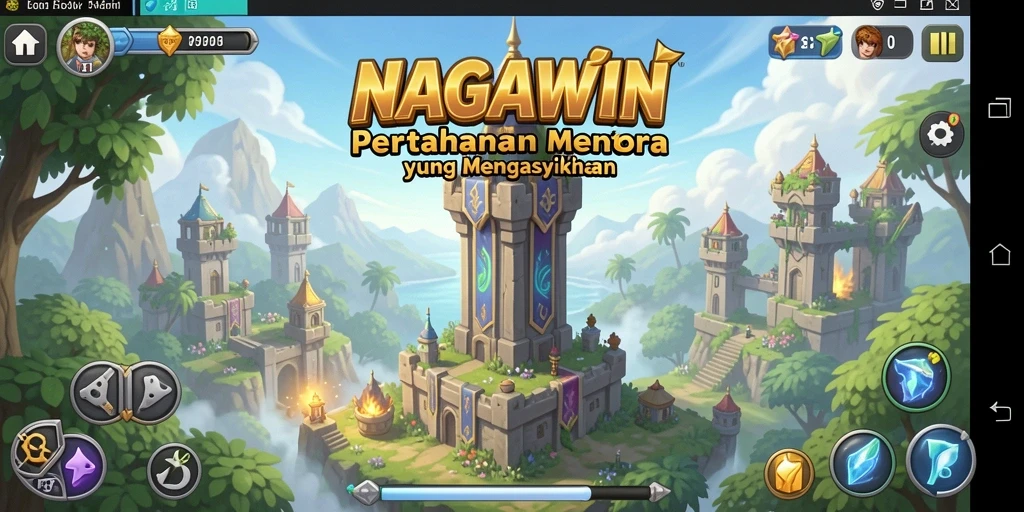 Tampilan gameplay NAGAWIN yang seru dalam genre Tower Defense.