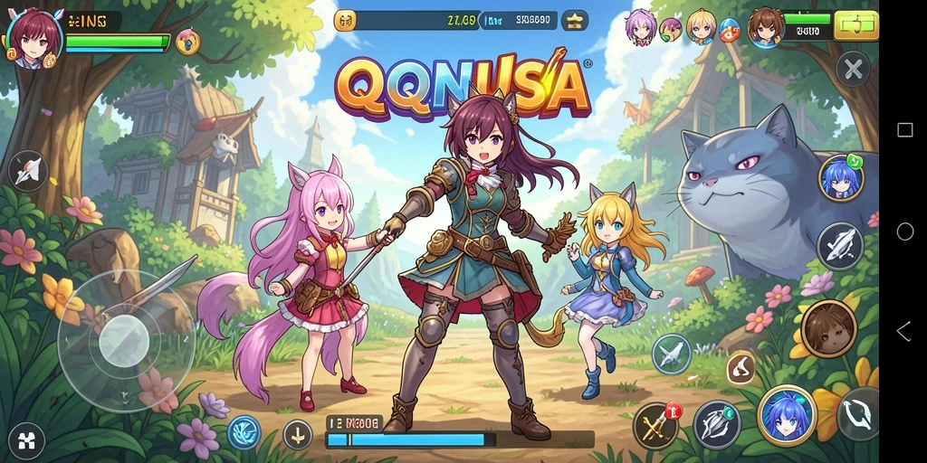 Gameplay seru di QQNUSA dengan karakter anime yang dinamis.