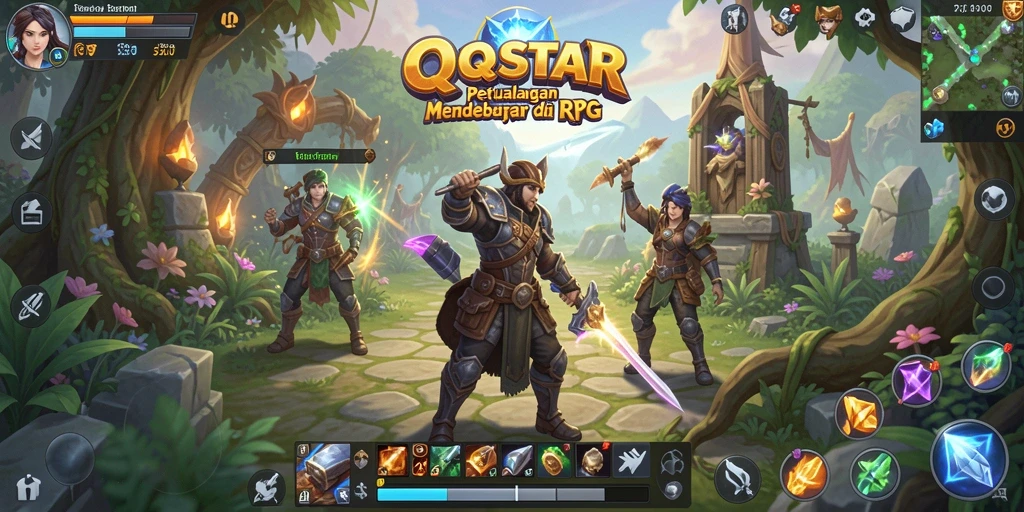 Tampilan gameplay <strong>QQSTAR</strong> yang menakjubkan dengan aksi seru dan karakter yang penuh warna.