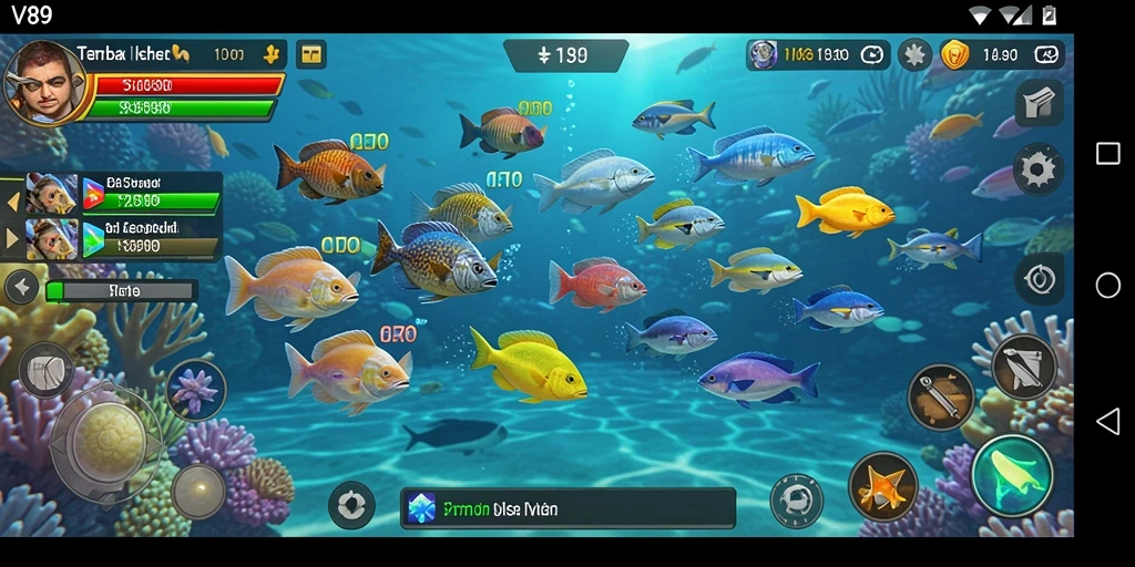 Tangkapan layar gameplay V89 dengan aksi Tembak Ikan yang seru.